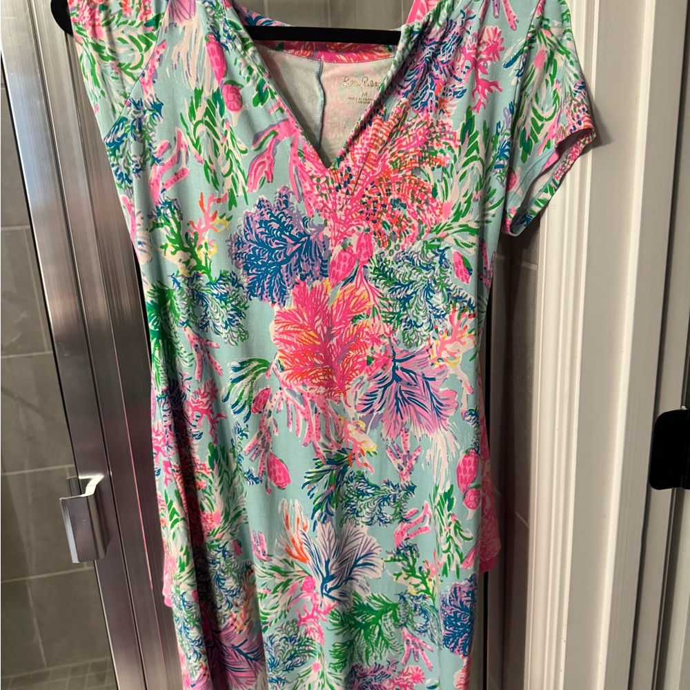 Lilly Pulitzer Pink and Green Dolman Sleeve Sundress